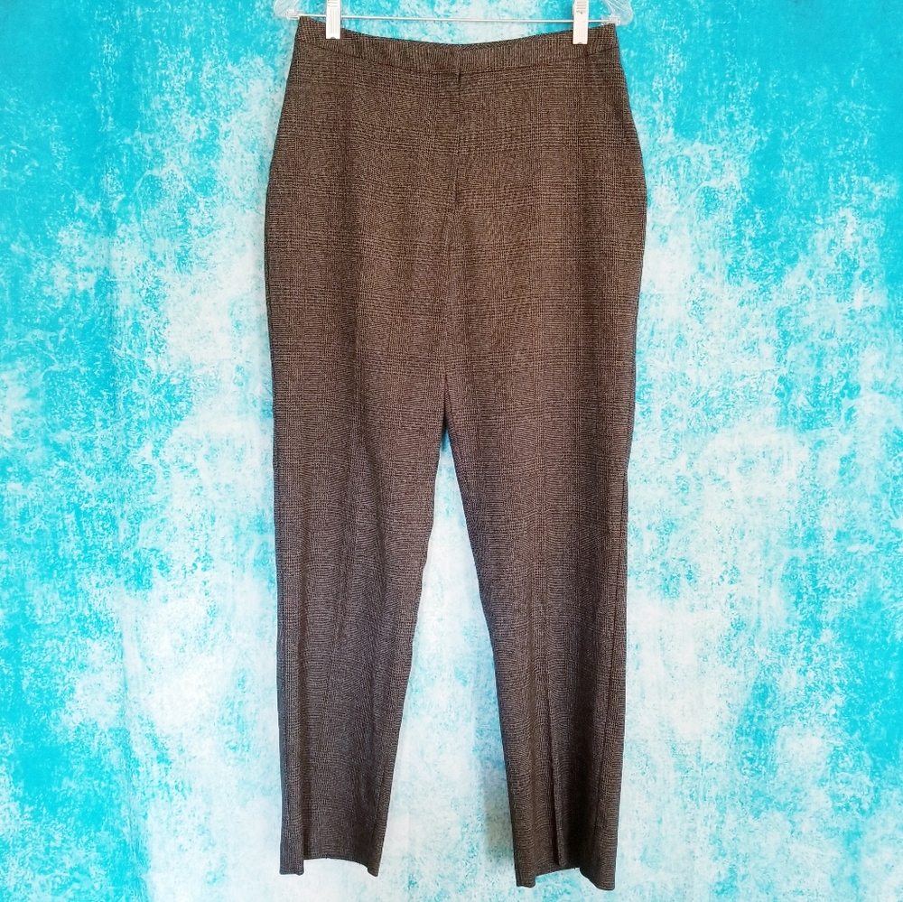 VTG Kim Rogers Brown Black Plaid Pants
